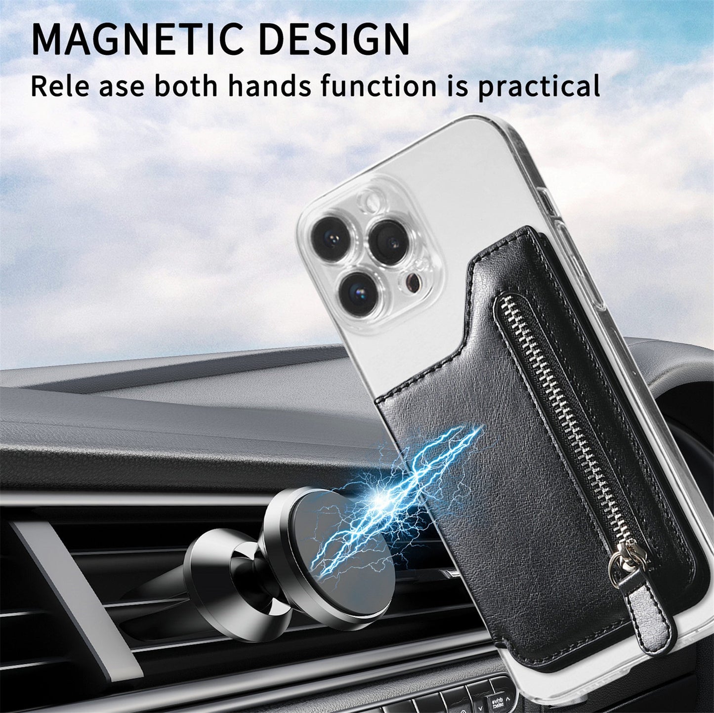 Muiti-function Silicone Shell w/ Zipper Wallet