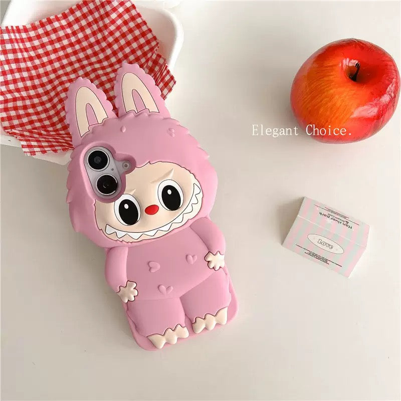 3D Labubu Trending Shockproof Rubber Silicone iPhone Case