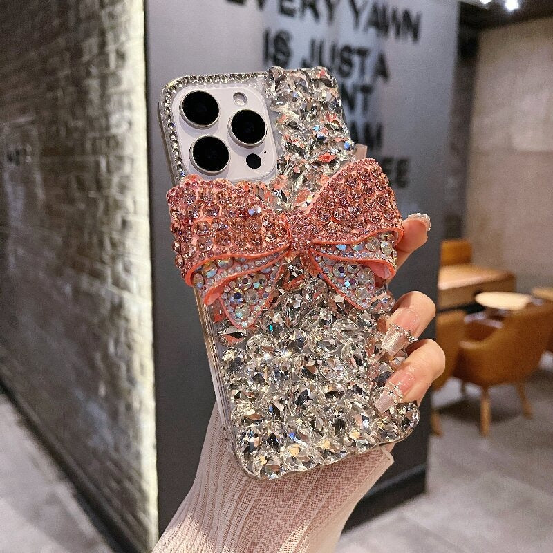 Luxury diamond iphone case with diamond protective cover