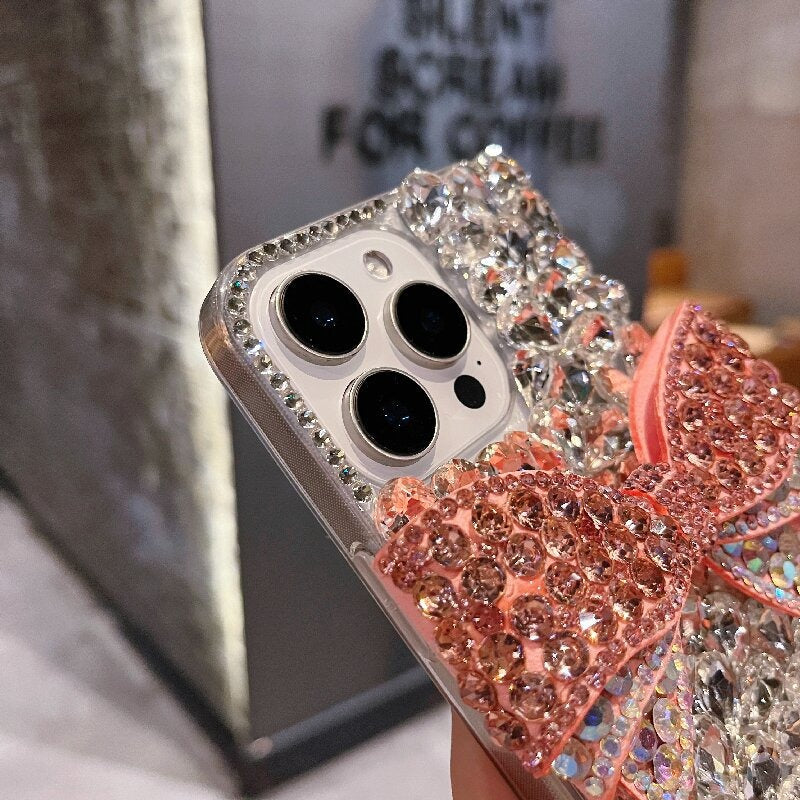 Luxury diamond iphone case with diamond protective cover