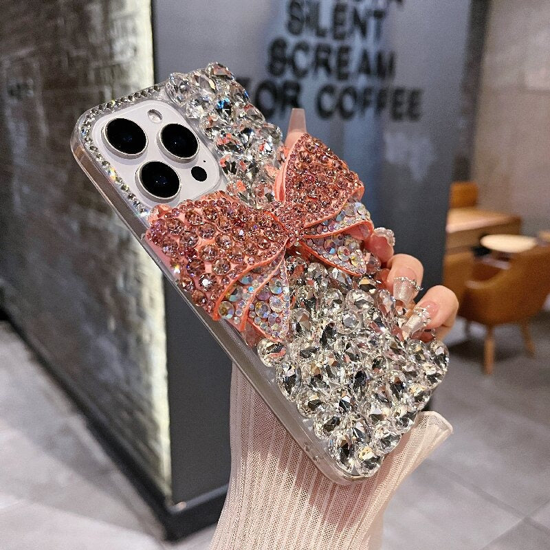 Luxury diamond iphone case with diamond protective cover