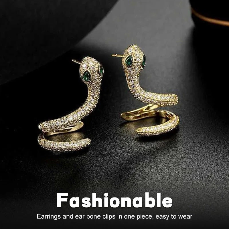 Chic silver ear clip in snake shape đ