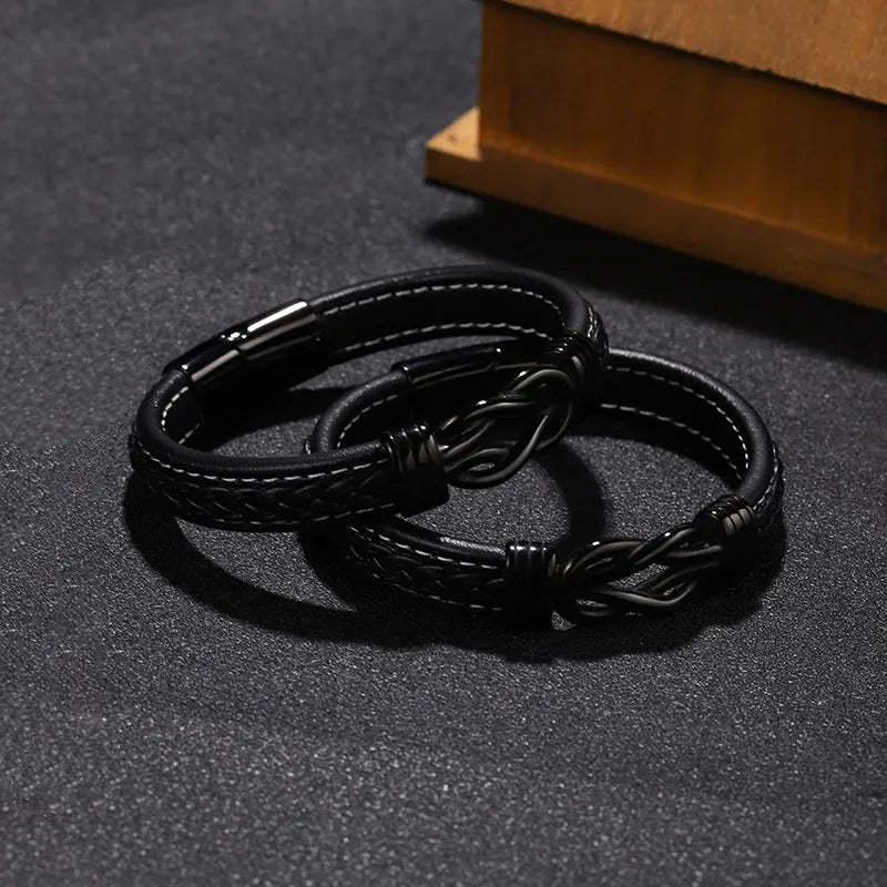 Dainty Braided Leather Bracelet