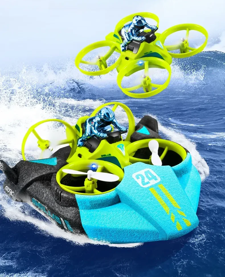Mini 3 in 1 Sea Land Air Flight Remote Control Car Boat & Drone.