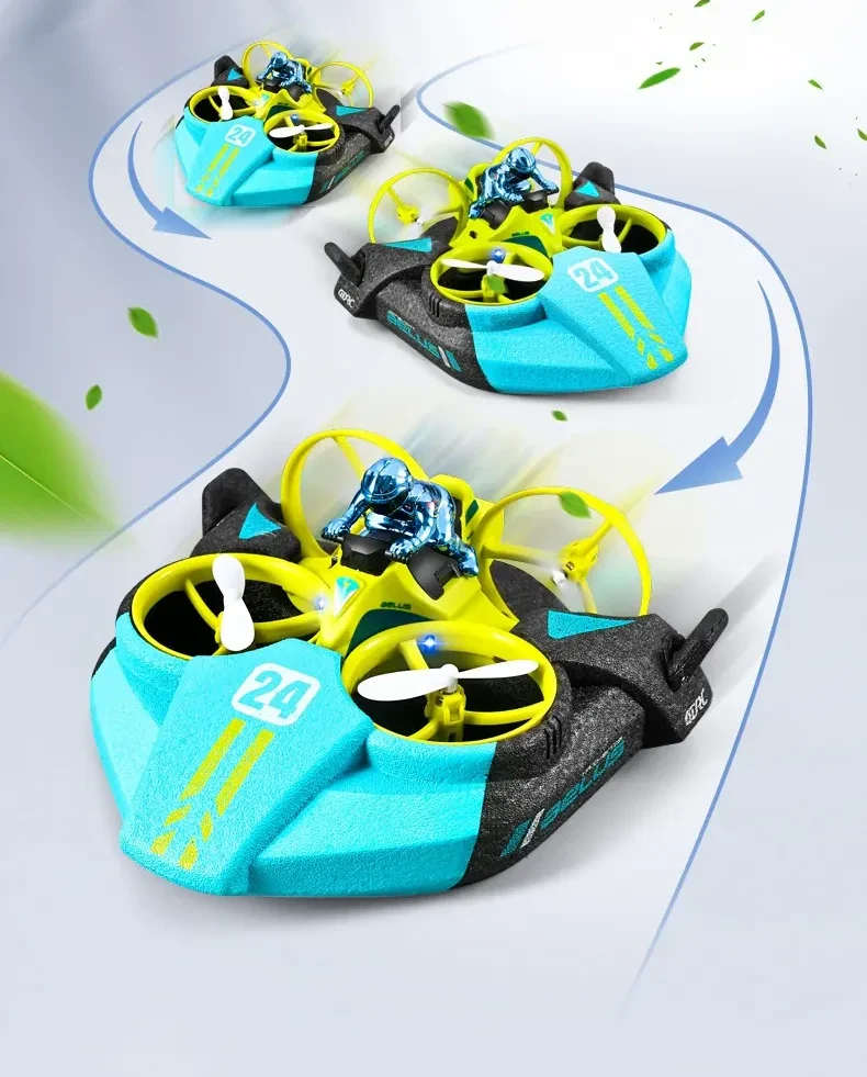 Mini 3 in 1 Sea Land Air Flight Remote Control Car Boat & Drone.