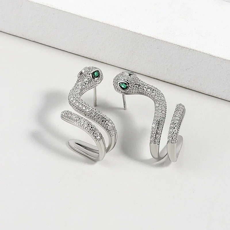 Chic silver ear clip in snake shape đ