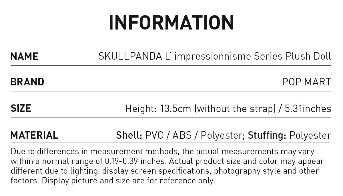 θSKULLPANDA L'impressionnisme Series Plush Doll