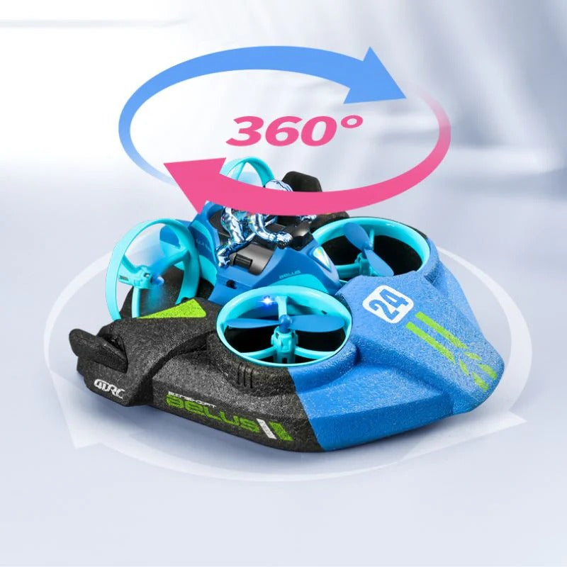 Mini 3 in 1 Sea Land Air Flight Remote Control Car Boat & Drone.
