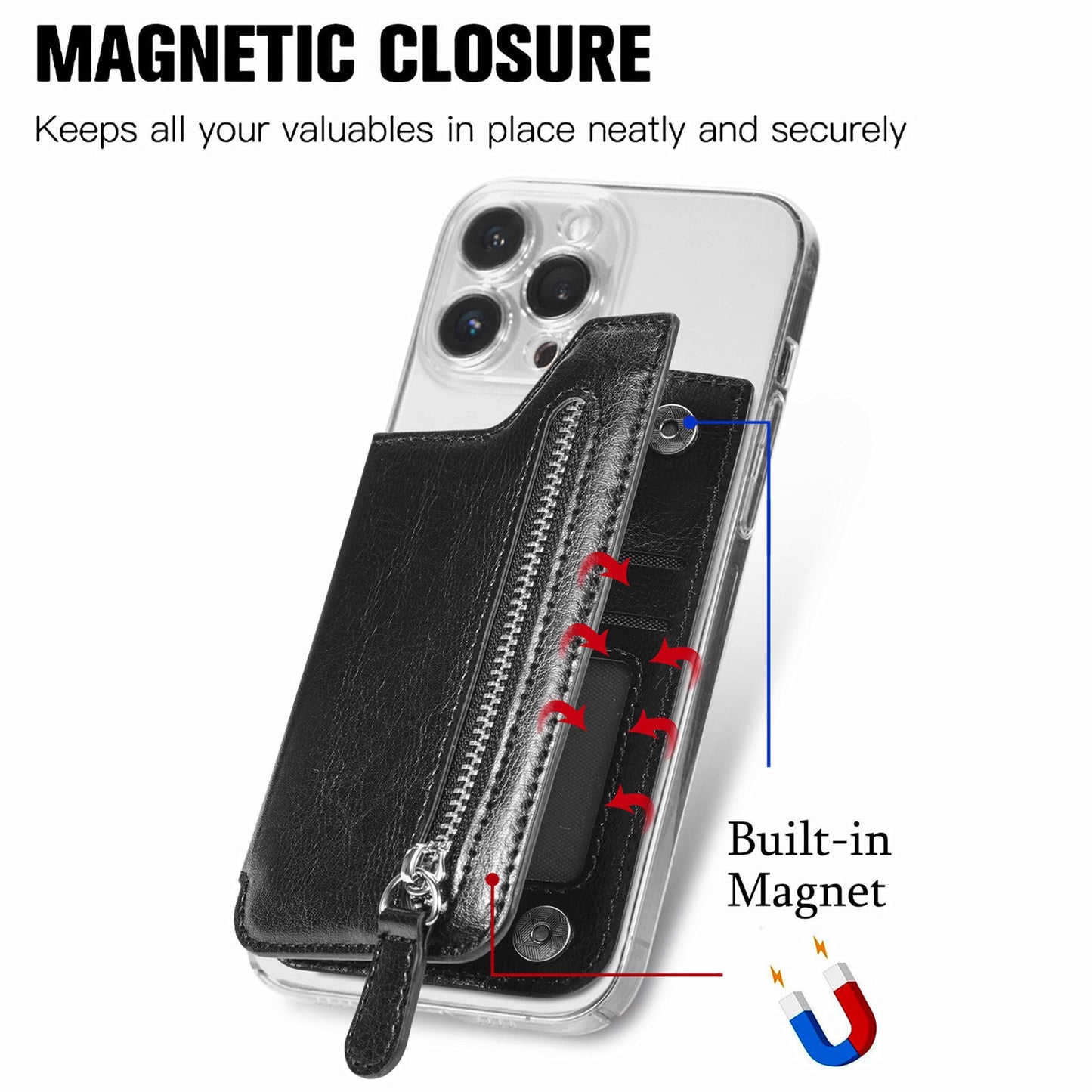 Muiti-function Silicone Shell w/ Zipper Wallet