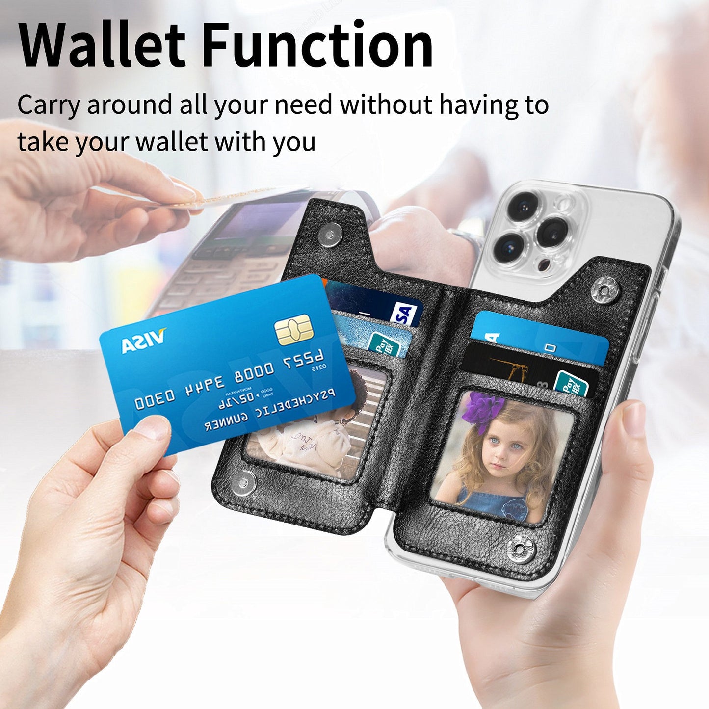 Muiti-function Silicone Shell w/ Zipper Wallet
