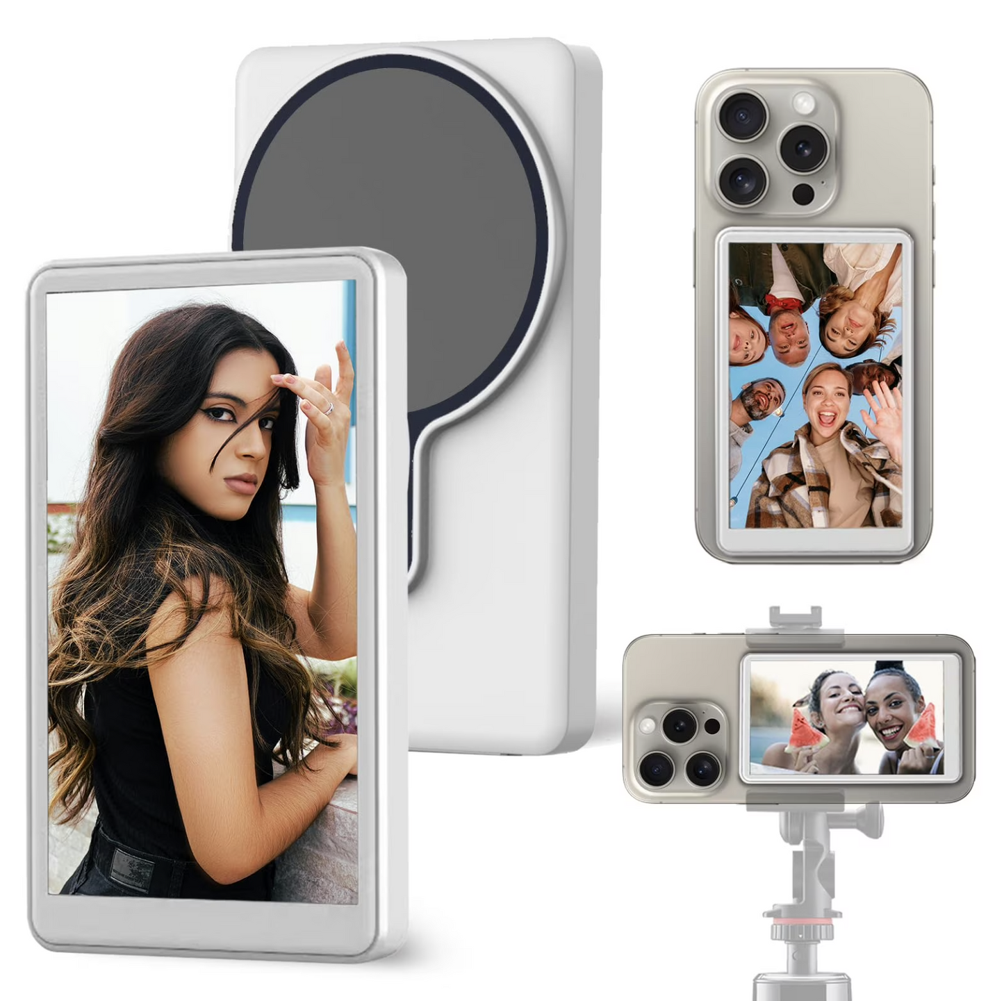 New Touch Control wireless phone selfie  magnetic display phone rear split screen