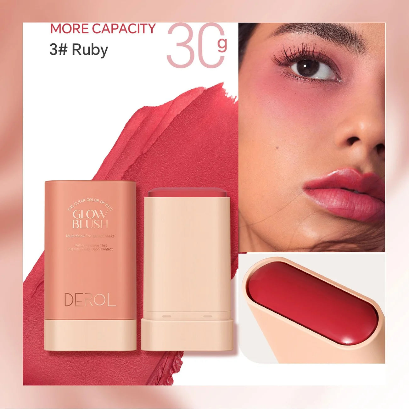 Tint Moisturizing Stick,Cheek Tint Blush Cream