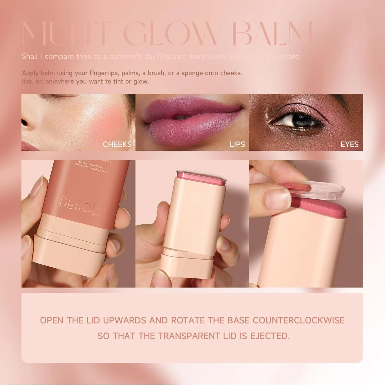 Tint Moisturizing Stick,Cheek Tint Blush Cream