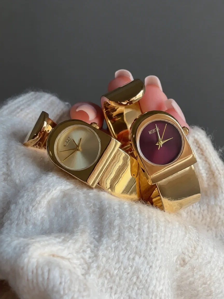 IEKE Gold Cuff Watch