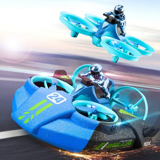Mini 3 in 1 Sea Land Air Flight Remote Control Car Boat & Drone.