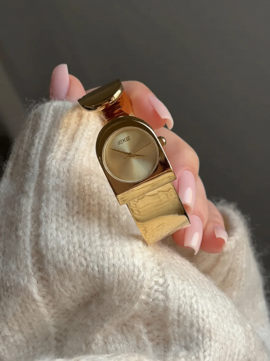 IEKE Gold Cuff Watch