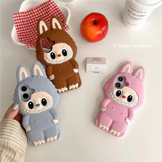 3D Labubu Trending Shockproof Rubber Silicone iPhone Case