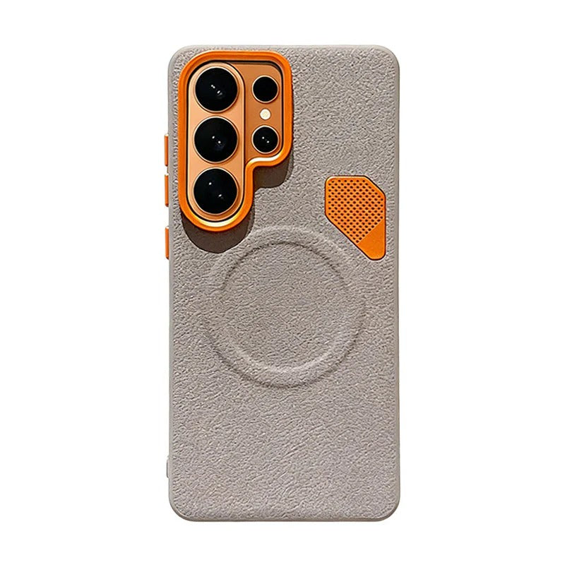 Premium Matte Leather Magnetic Cooling Case for Samsung
