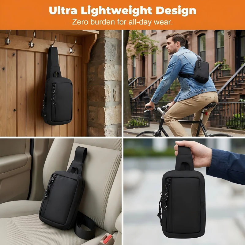 🏙️ Urban Sling Bag for Men – Lightweight & Waterproof – Adjustable Strap💼✨