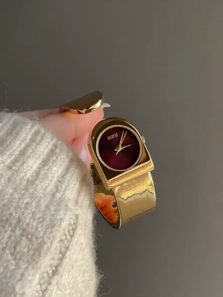 IEKE Gold Cuff Watch