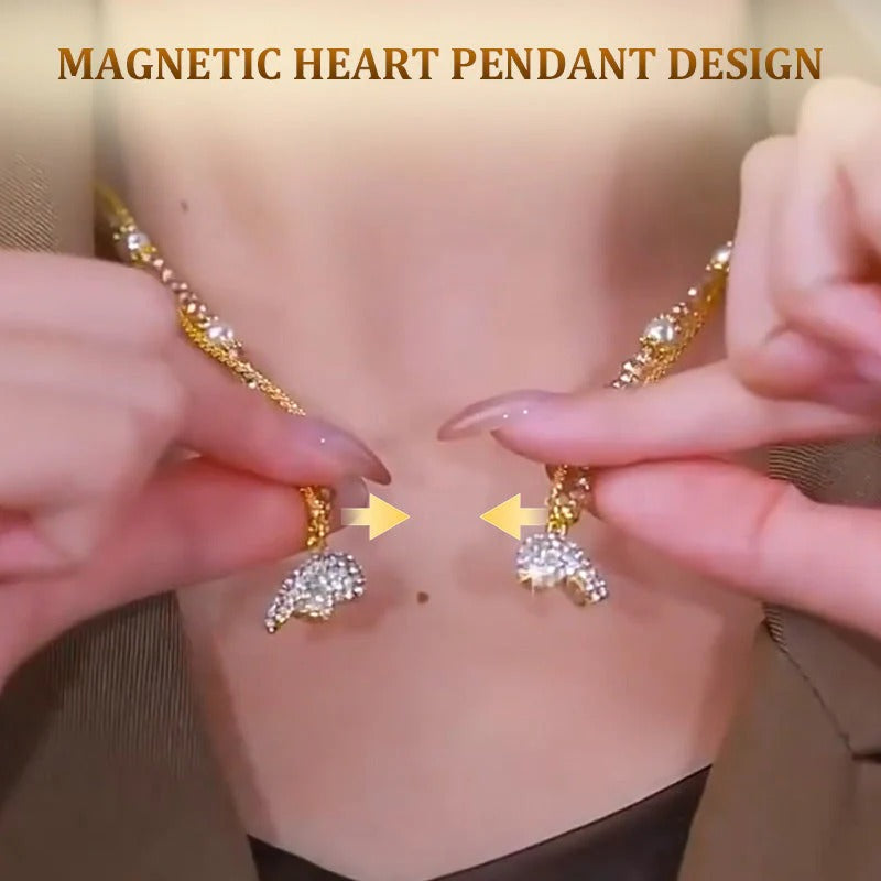 Magnetic Split Heart Matching Pendant Necklaces {With Gift Box}