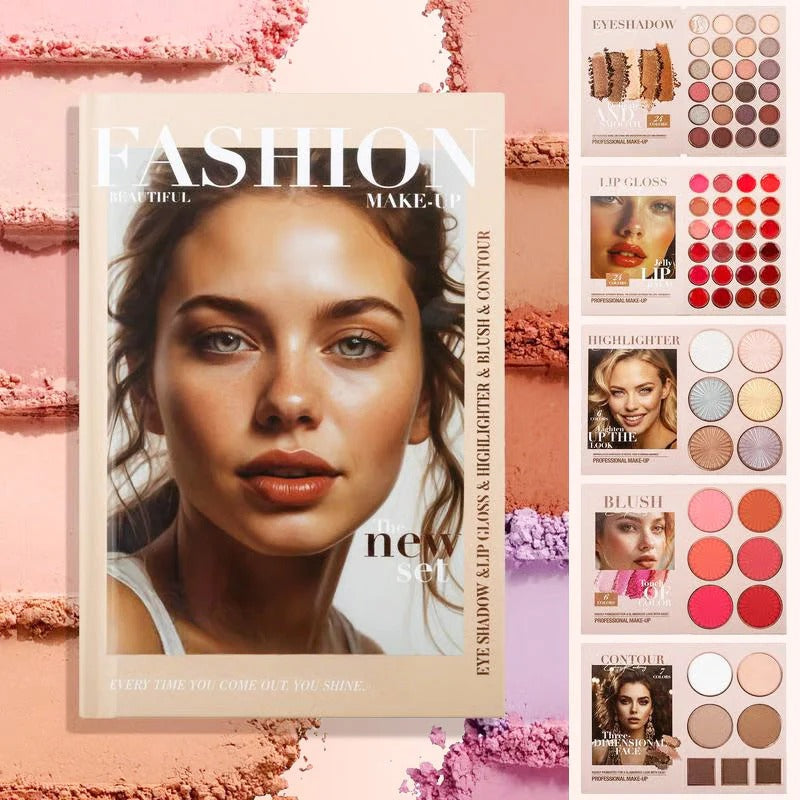 5-layer book-like makeup palette with 67 professional shades